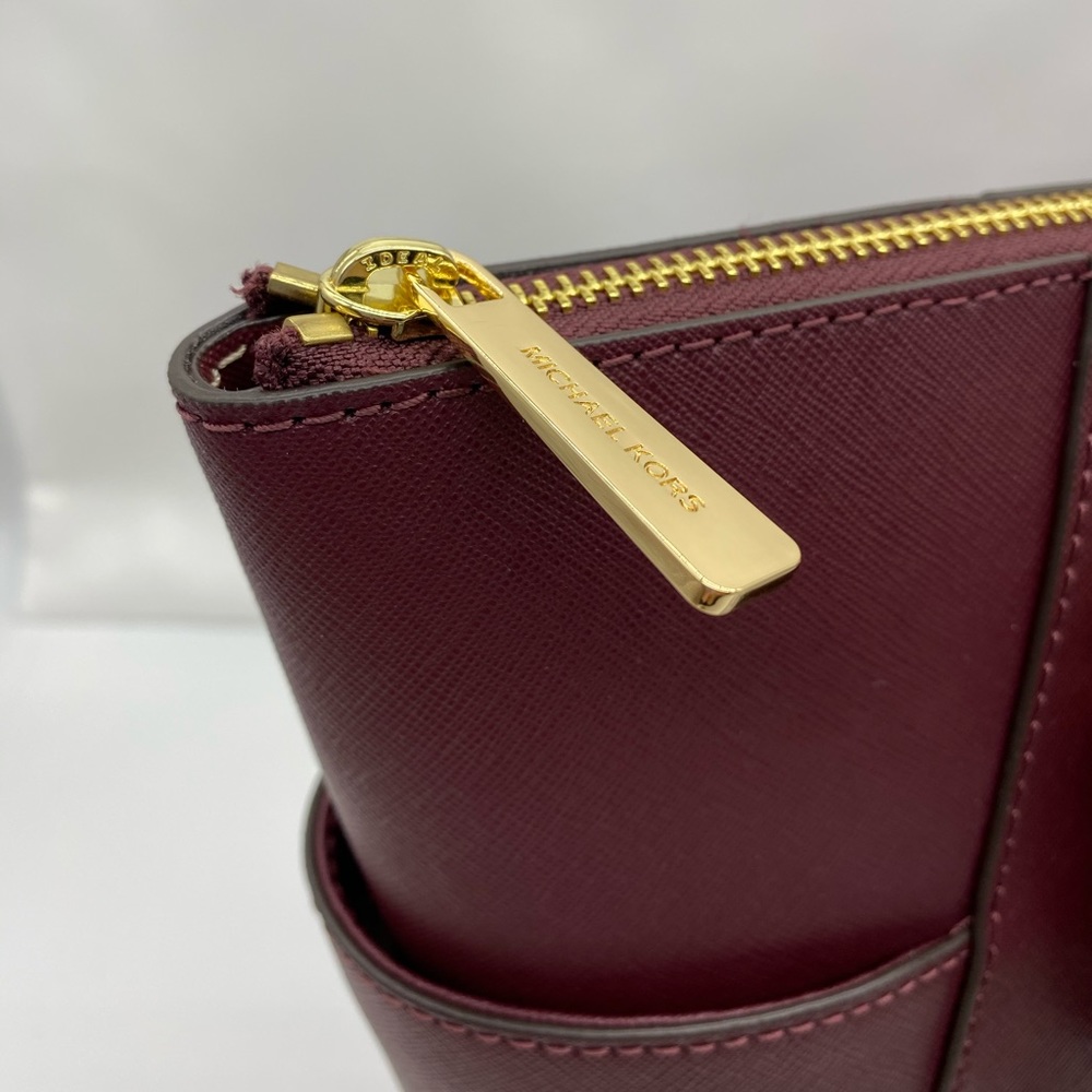 MICHAEL KORS CHARLOTTE LARGE TOP ZIP TOTE DARK CHERRY NWT - Picture 12 of 16